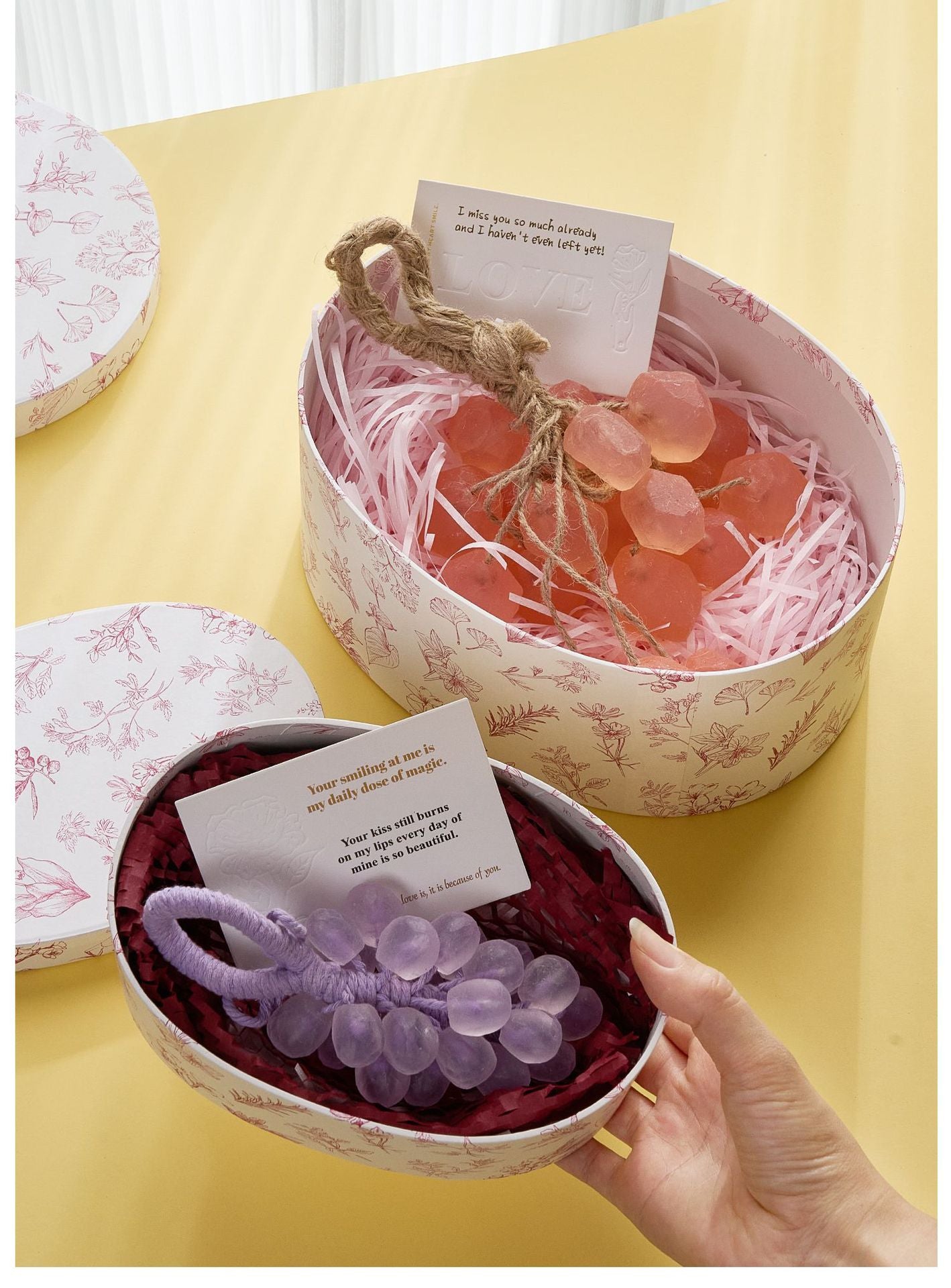 Handmade Soap Gift Box Grape Handmade Soap Gift Box Teacher's Day Gift Box Grape Scented Soap Gift Box Kraft Paper Box