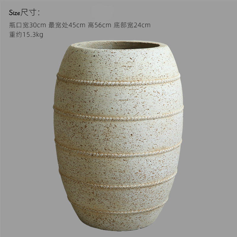 Silent Wind Cement Vase Flower Pot Indoor Living Room Desktop Decoration Entrance TV Cabinet Homestay Soft Decoration Flower Arrangement Ornament