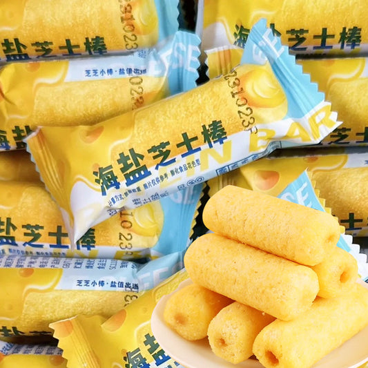 Wholesale Casual Internet Celebrity Dormitory Snacks Individually Packaged Sea Salt Cheese Sticks Crispy Biscuits Stuffed Rice Crackers Rolls