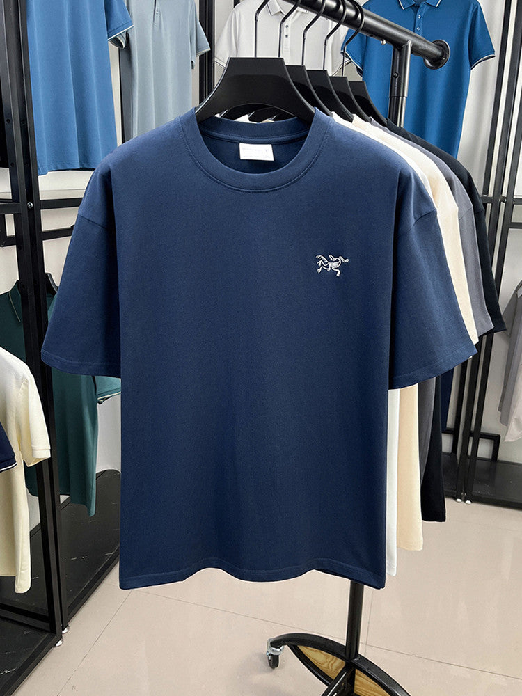 Cotton Short Sleeve T Men's T-Shirt Ancestor Bird Same Style Embroidered Fashion Wholesale Men's Round Neck Summer Thin T-Shirt