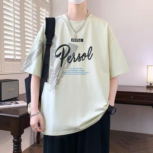 Youth Summer Ice Silk Short Sleeve t T-shirt for boys in summer2025New style junior high and high school student short-sleeve tops