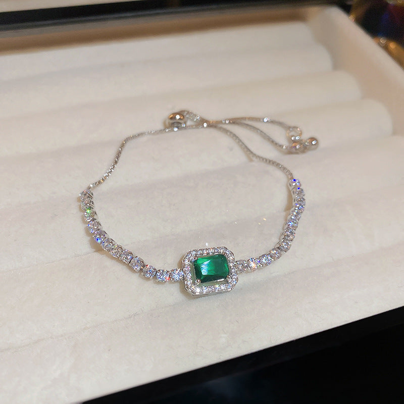 Xiaohongshu Same Style Hot-Selling Zircon Bracelet Light Luxury Niche Exquisite High-End Feel Adjustable Pull Jewelry for Women
