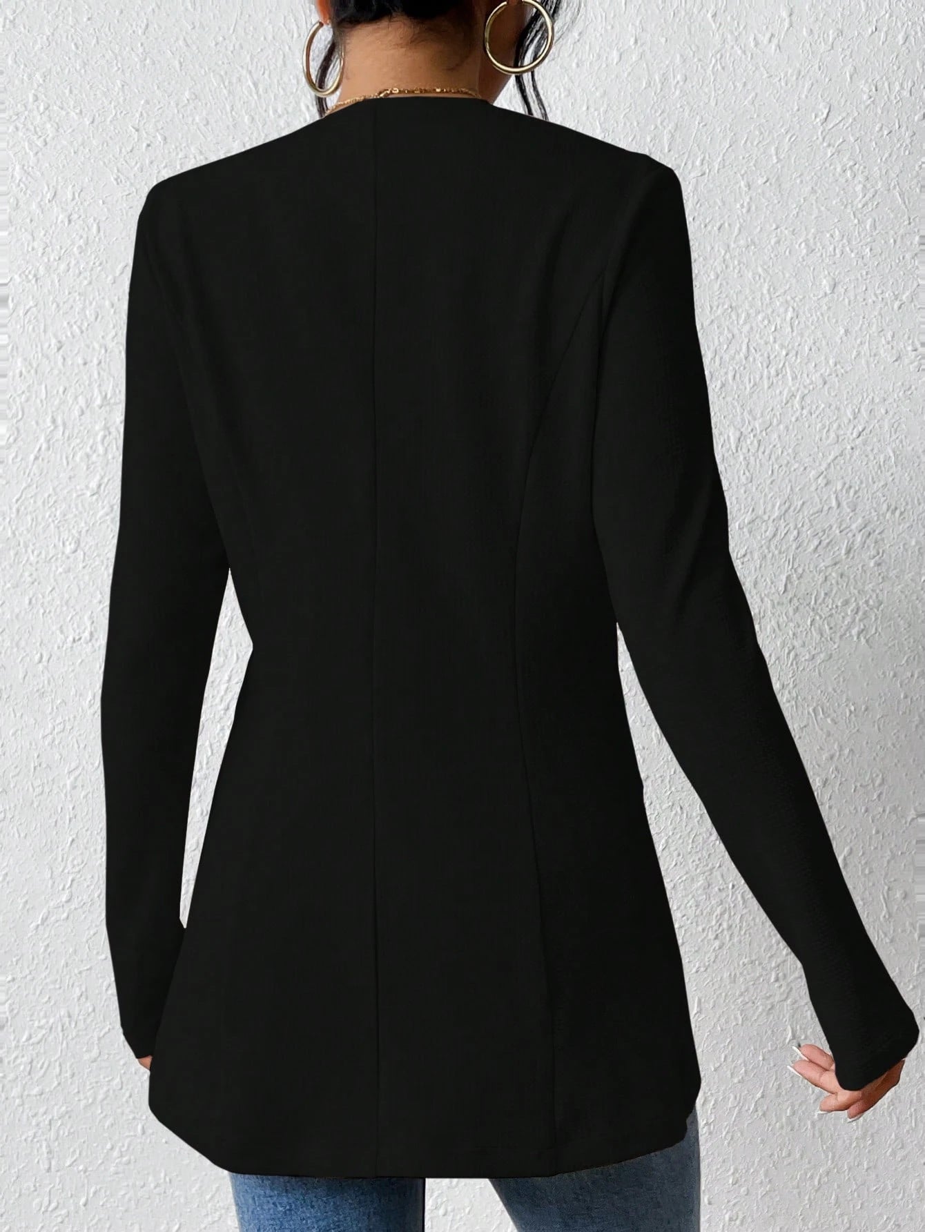 2025New Korean Fashion Style from Amazon Europe and America V Single Button Solid Color Long Sleeve Blazer