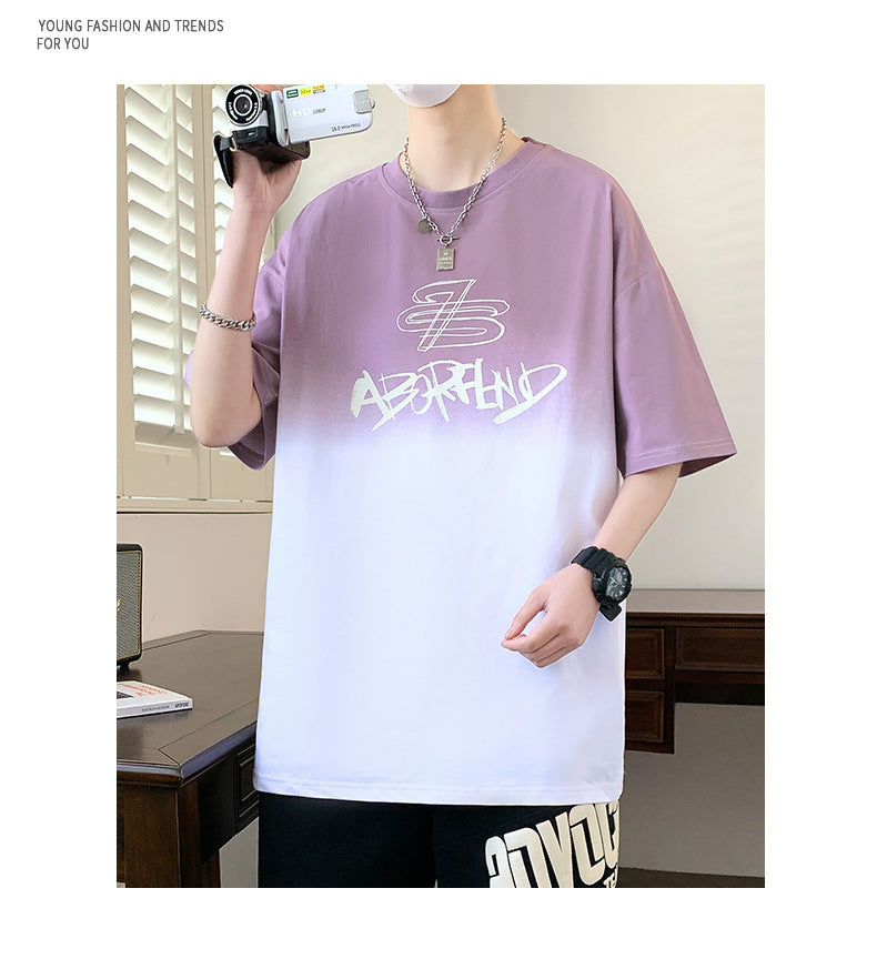 Youth Summer Ice Silk Short Sleeve t T-shirt for boys in summer2025New style junior high and high school student short-sleeve tops