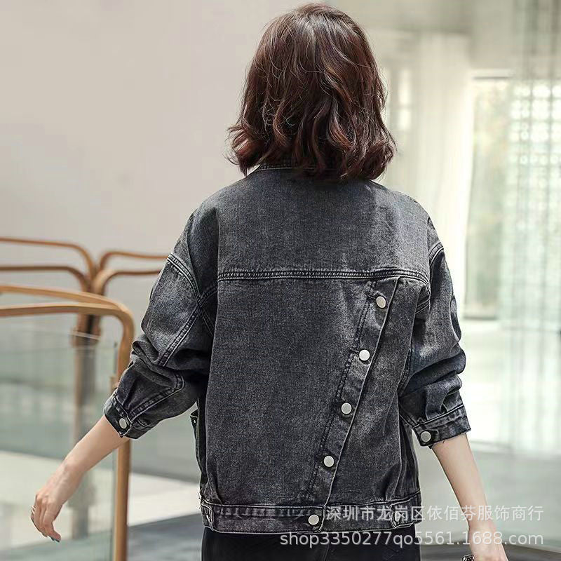 Spring and Autumn Foreign Trade Cross-Border Women's Denim Shirt Trendy Brand Korean Version Street Style Denim Top Women's Export Miscellaneous Denim Jacket