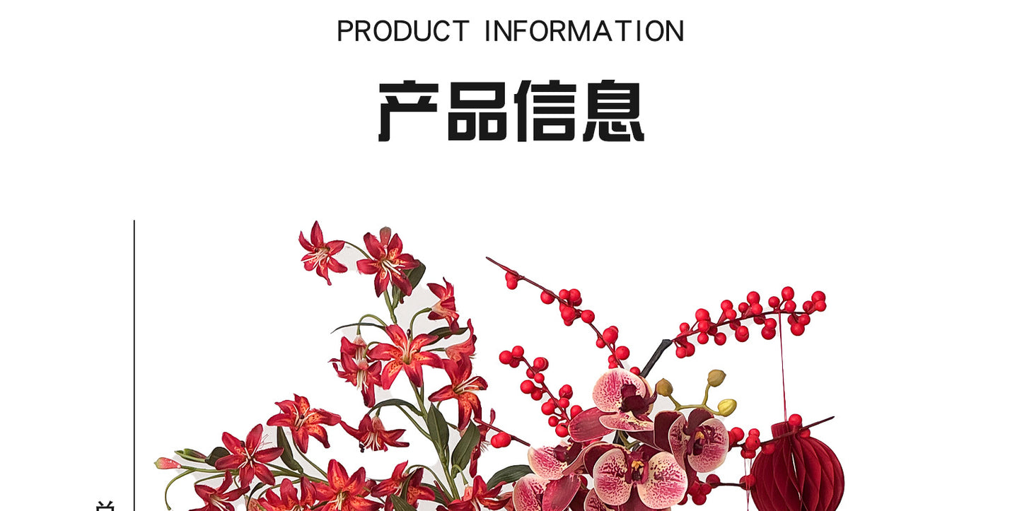 Wholesale Housewarming Gift Winter Green Red Fruit Artificial Flower Bouquet Decoration Ornament New Home Move-in Joy One Piece Dropshipping