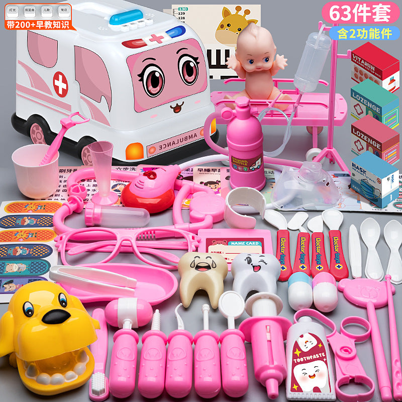Children's Doctor Toy Set Tools Medical Kit Boys and Girls Pretend Play Nurse Injection Stethoscope Baby