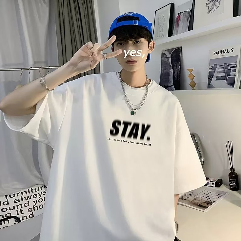Summer New Short Sleeve Loose t T-shirt Men Fashion Brands Casual Half Sleeve Trendy T-shirt Bottoming Shirt Half Sleeve Shirt