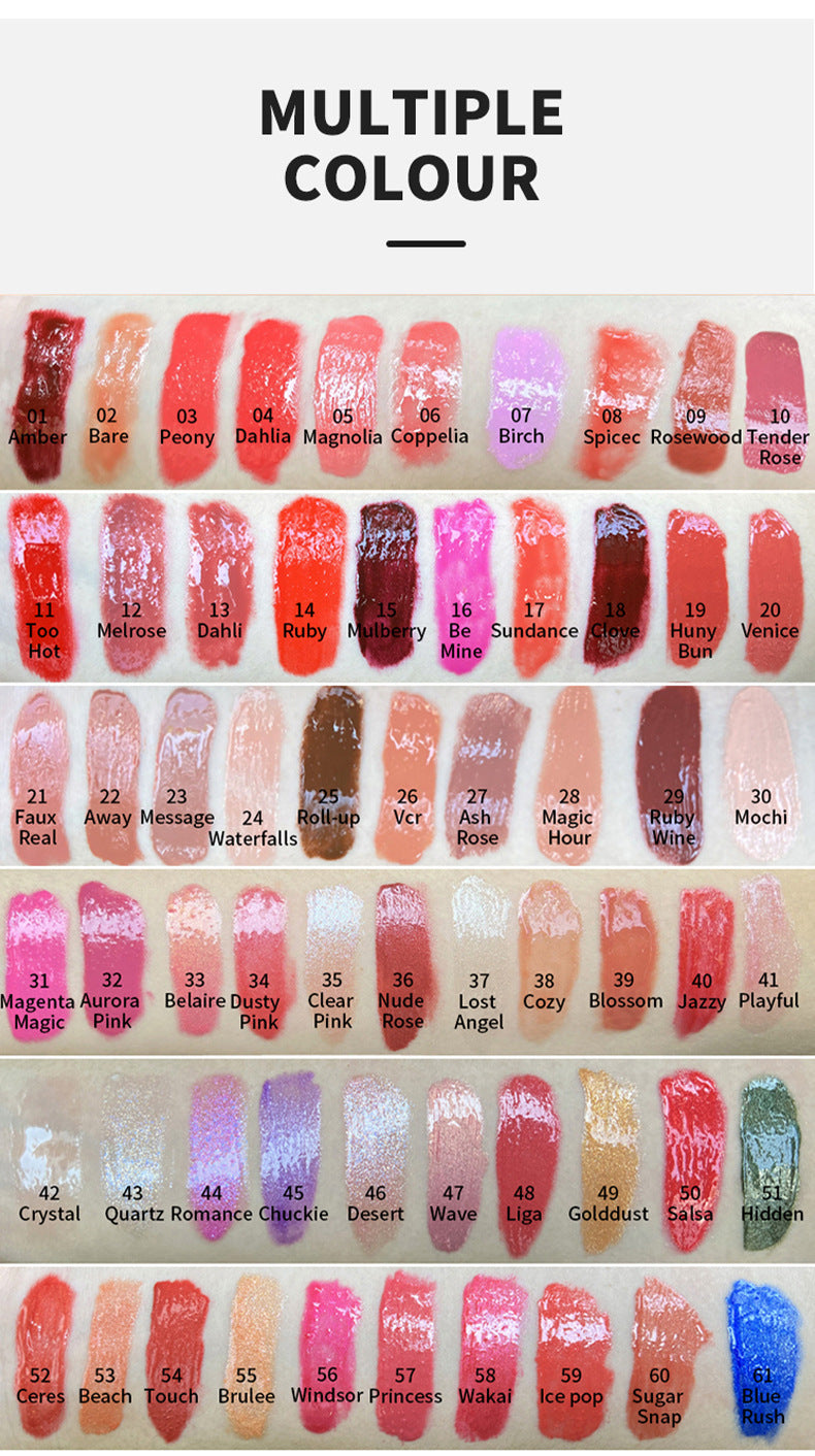 New Lip Gloss Six-color Lip Gloss Multi-color Optional Create Sexy Lip Makeup Color Rendering Long-lasting Waterproof Color Lifting