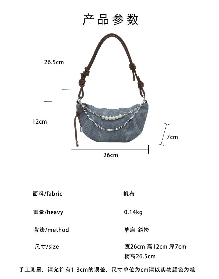 French Niche Ox Horn Bag for Women Shoulder Bag2025New Fashion Dumpling Bag Versatile Simple Crossbody Bag Export