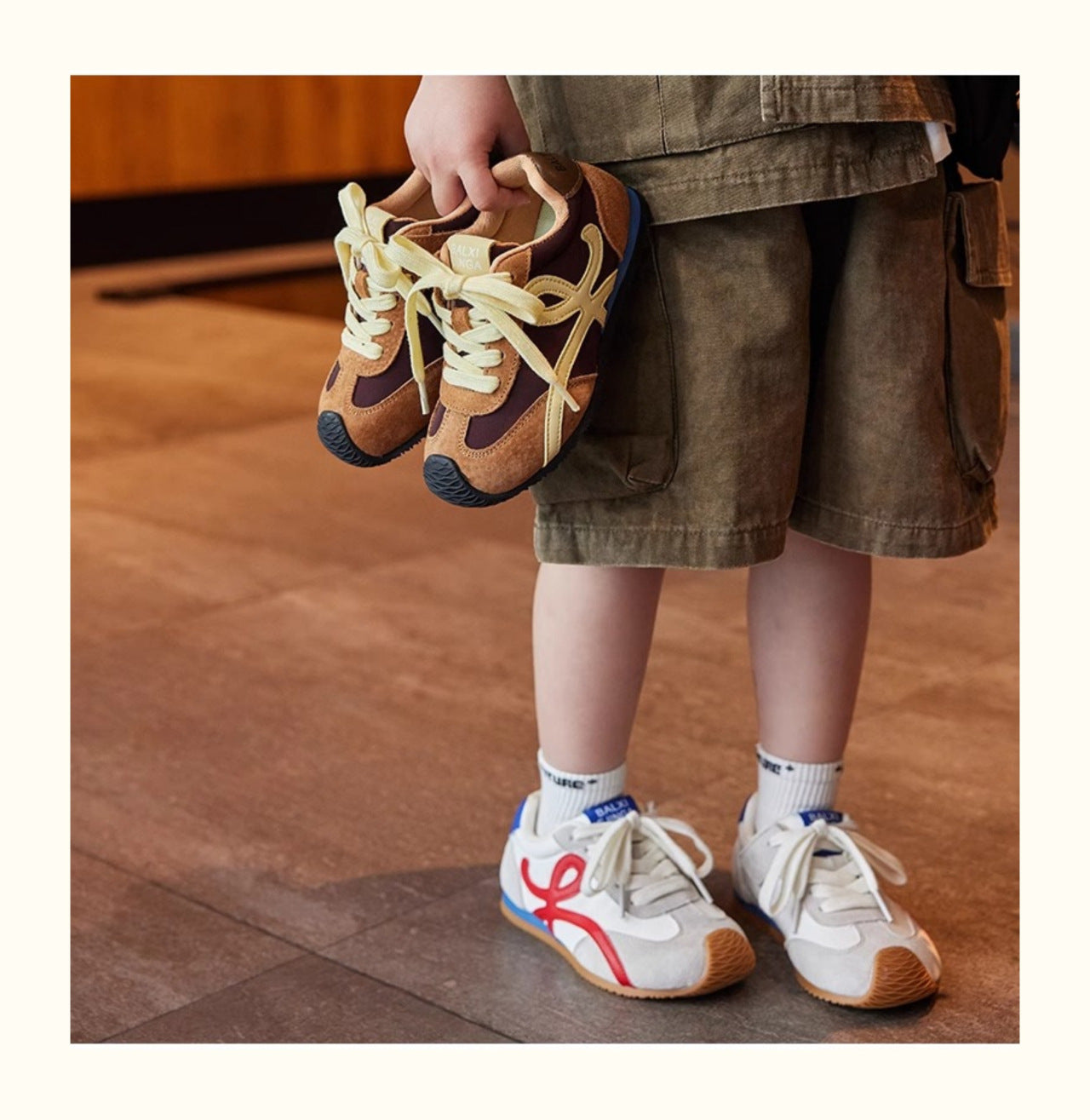 Genuine Leather Children's Spring New Sports Shoes Trendy Brand Hot-Selling Boys and Girls Forrest Gump Shoes German Training Shoes Non-Slip Running Shoes