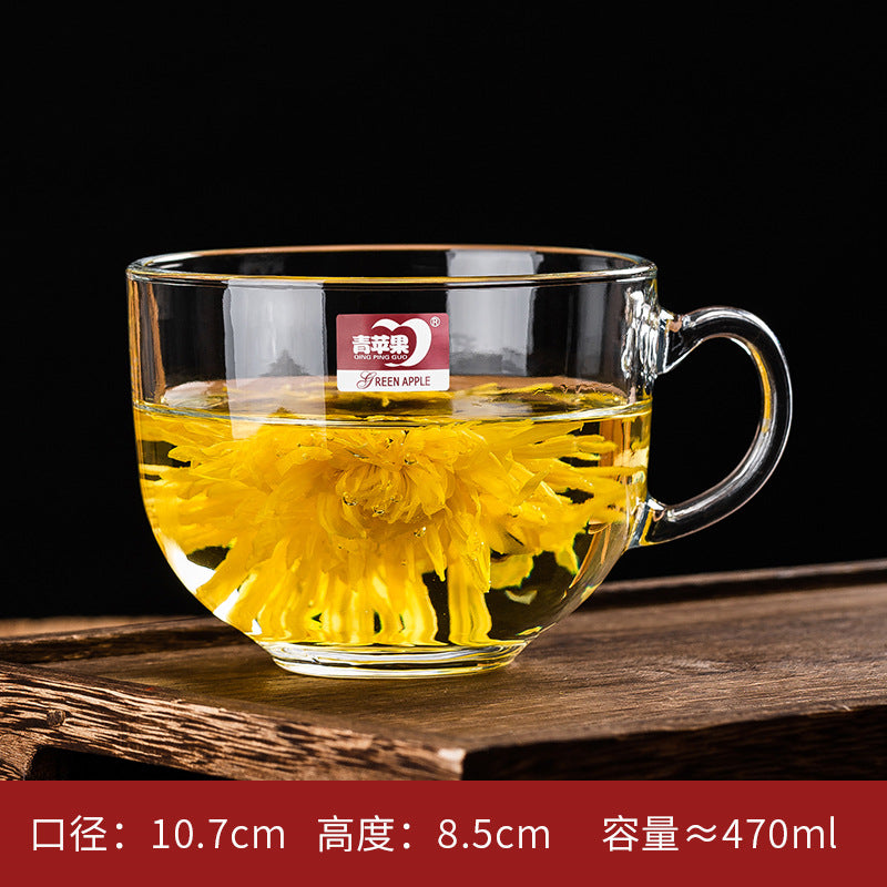 Transparent Glass Cup Heat-Resistant Large Thickened Tea Cup with Handle Beer Cup Without Lid Bar Gift Customizable logo