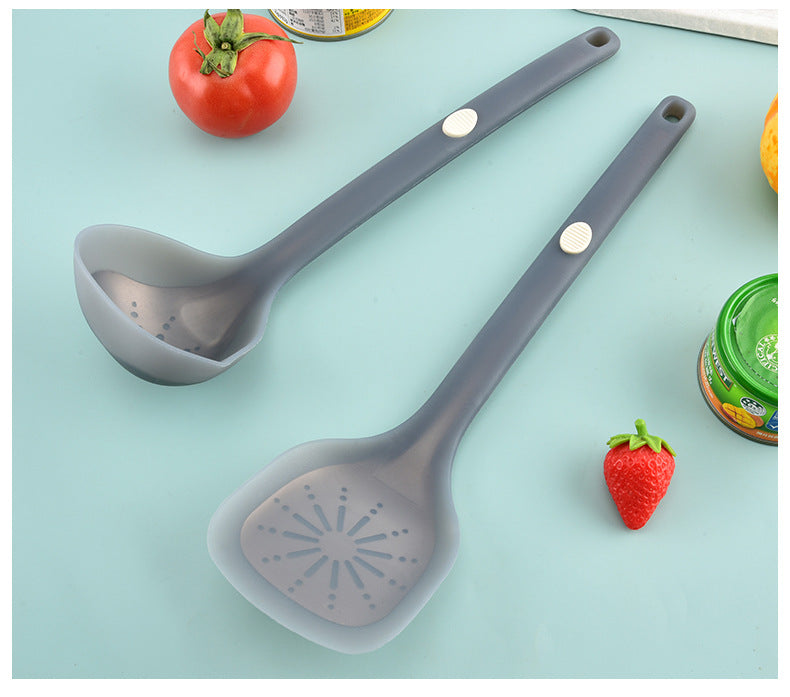 New Style Steel-Clad Silicone Spatula Semi-Transparent Silicone Chinese Spatula Household Kitchen Food-Grade Non-Stick Cooking Spatula