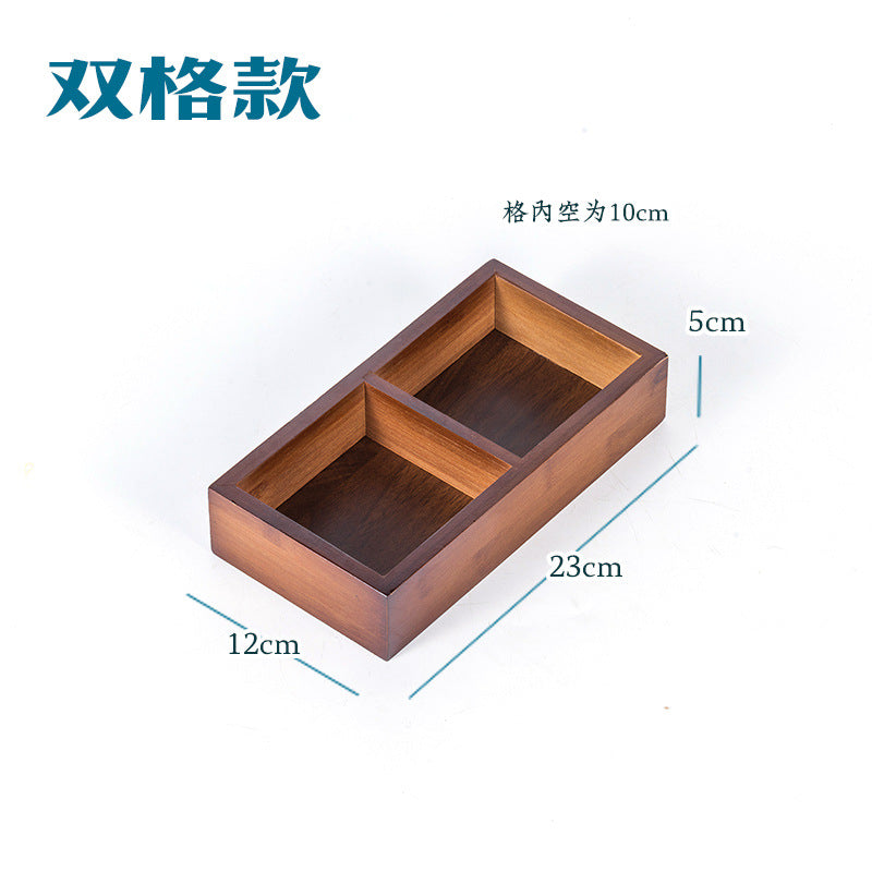 New Style Tea Brewing Tray with Four, Six, and Nine Grids for Fruit and Snacks, Bamboo Wooden Tray for Dried Fruits