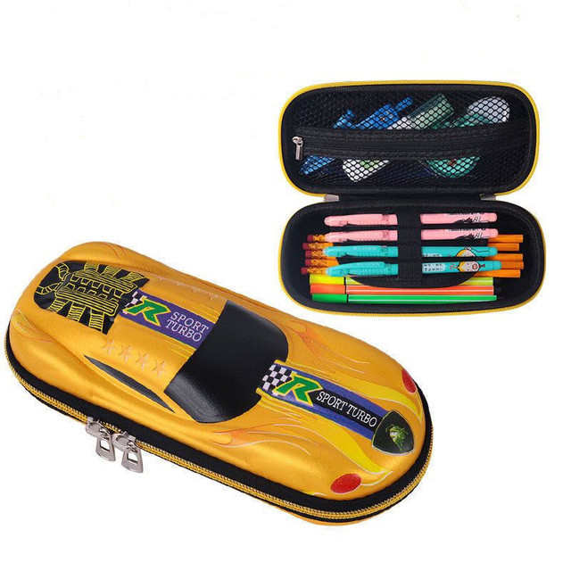 3D Racing car Pencil cases Cartoons school pencil case for c