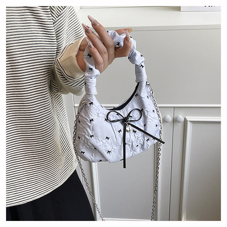 Korean Style Fashion Handbag for Women2025New Bow Crossbody Bag Versatile Parent-Child Cute Children's Bag