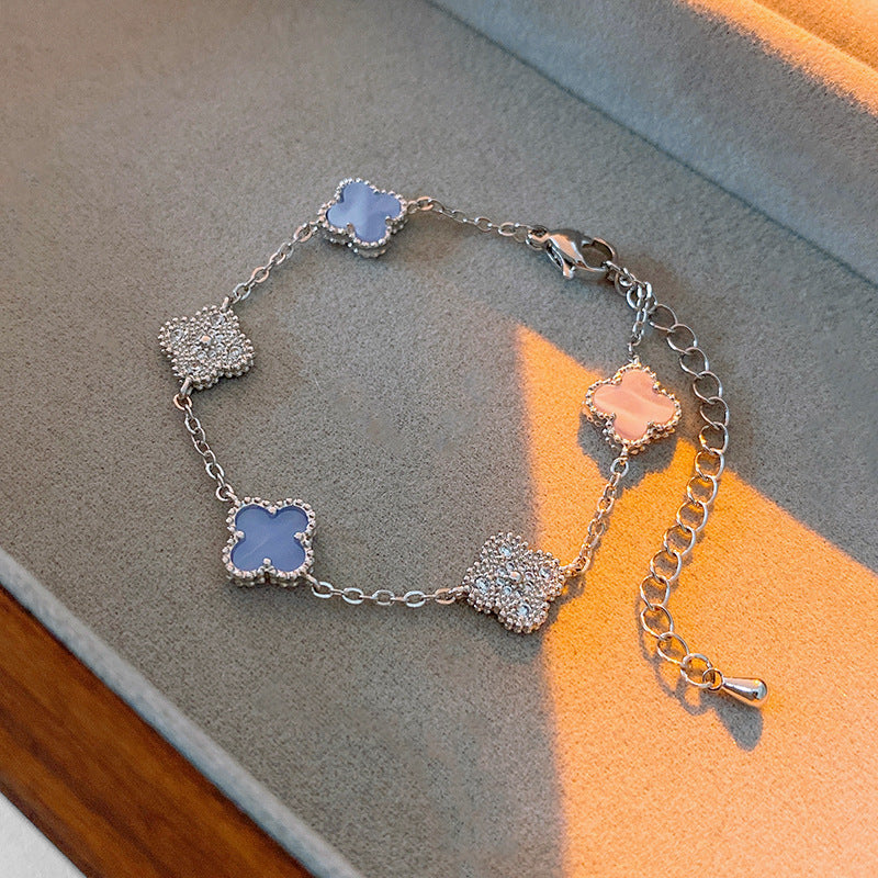 Medieval vintage Geometric Zircon Bracelet Simple Fashionable Elegant Versatile Bracelet Design Sense Niche Jewelry for Women