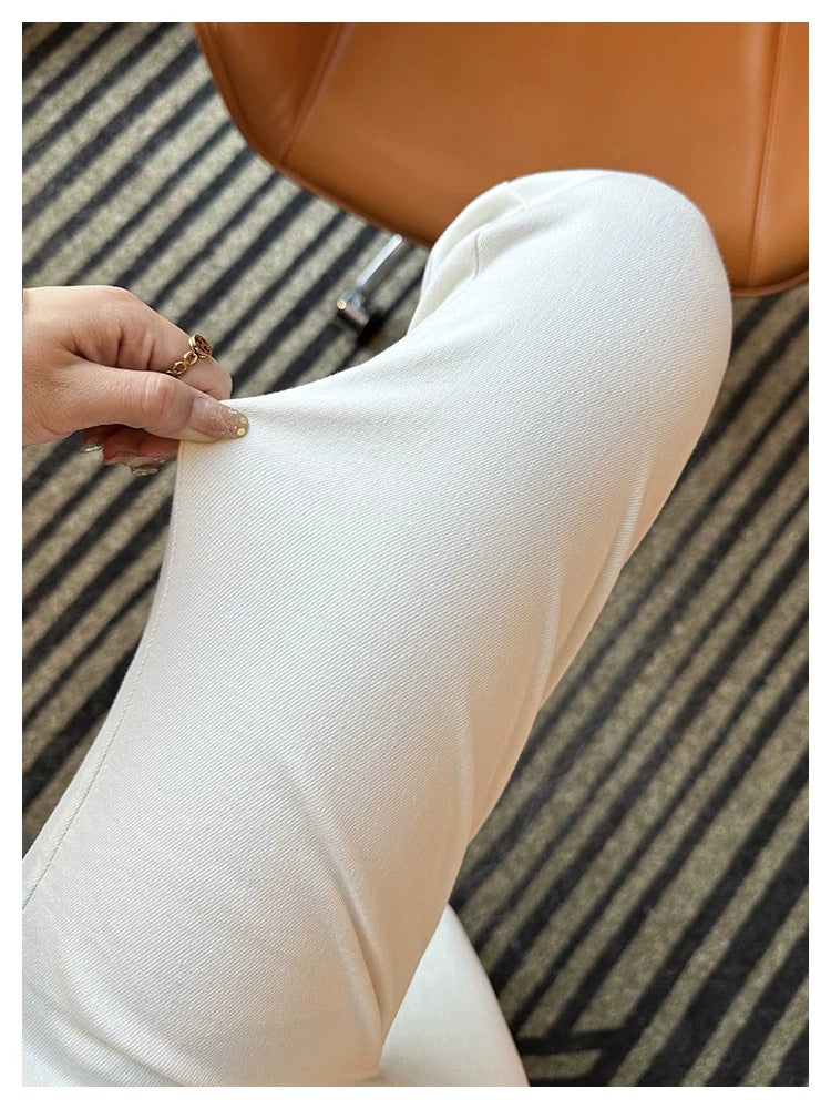 Thin and Soft Mask Pants！Summer Thin Jeans for Women Slimming Petite Nine-point Narrow Straight-leg Pants