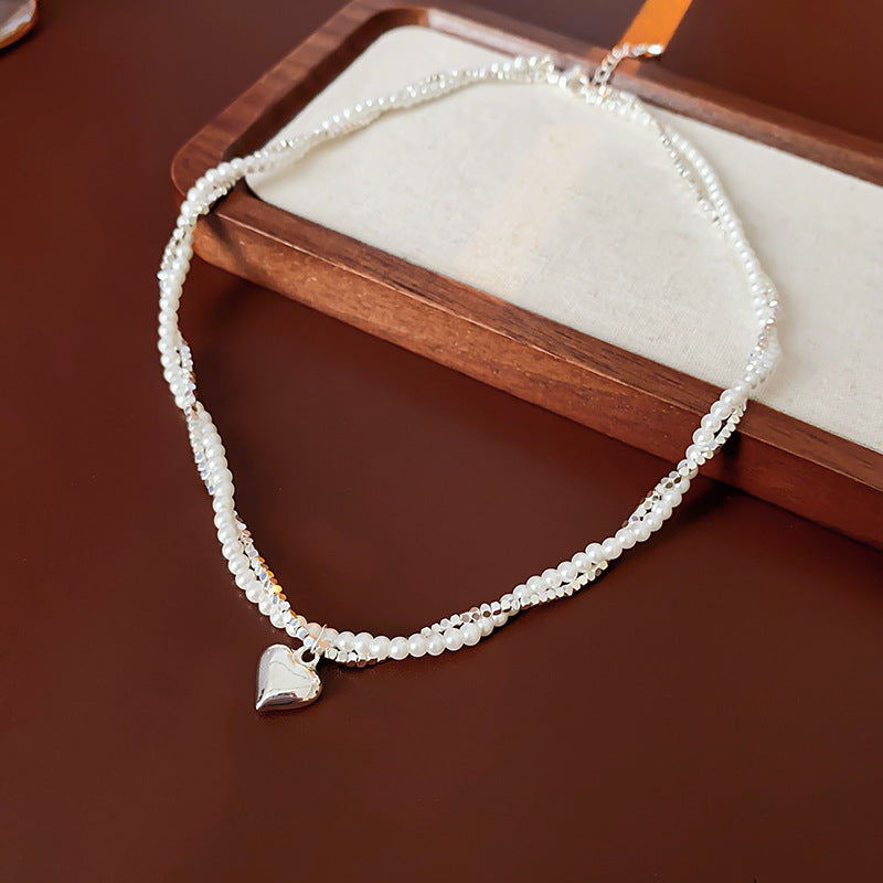 Artificial Fragmented Silver Irregular Pearl Necklace Light Luxury High-end Niche Fashion Choker Collarbone Chain Simple Accessory