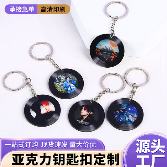 Acrylic NFC Custom Vinyl Record Keychain diy Star Cartoon Peripheral Creative Personality Keychain