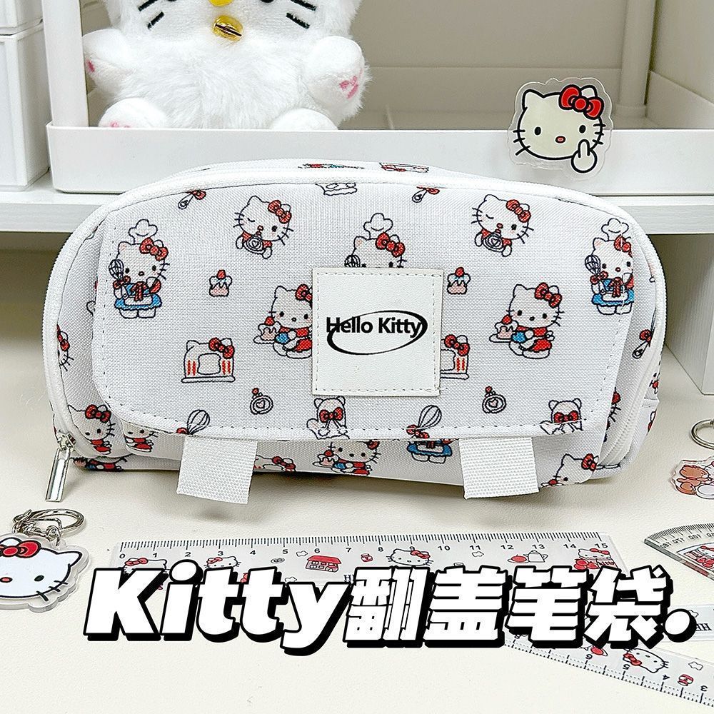 School Opening Season ins Good-looking kitty Cat Flip Pen Bag Multi-layer Stationery Box Large Capacity Student Pencil Storage Bag http://detail.1688.com/offer/939078878829.html