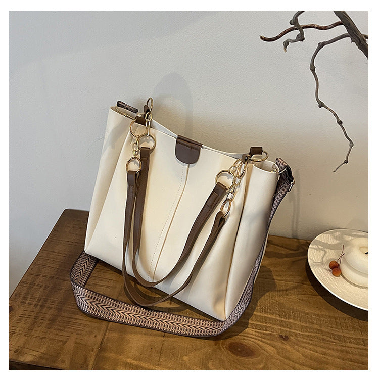 Women's two-piece large capacity bag set2024New Fashion Commuting Handbag Simple Casual Shoulder Tote Bag for Women