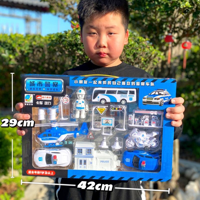 Durable Children's Toy Car Pull-Back Car Simulation Excavator Engineering Vehicle Fire Truck Airplane Model Boy's Gift