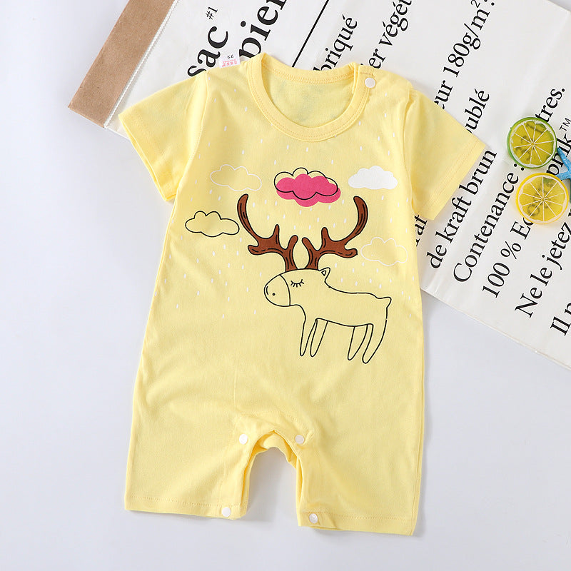 Spring and Summer New Baby Short Sleeve Romper Summer Spring Autumn Thin Newborn Romper a Newborn Short Sleeve Romper A Class