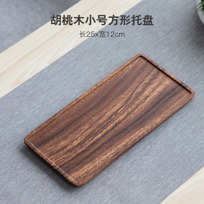 Walnut Tea Tray Minimalist Dry Tea Tray Cup Storage Tray Chinese Style Candy Dessert Fruit Tray Tea Room Tea House Wholesale