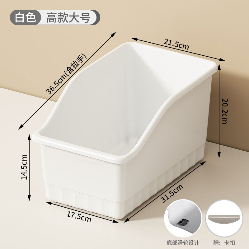 Cabinet Storage Box with Wheels Gap Sundries Kitchen Organizer Box Household Large Capacity Multifunctional Cabinet Storage Box