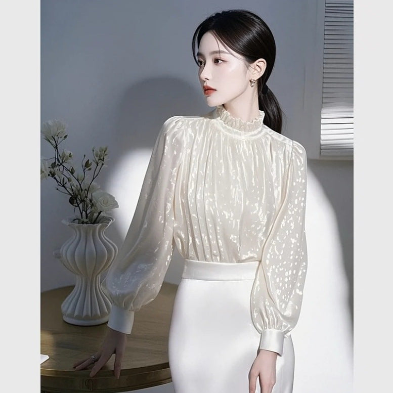 Unique and Super Beautiful White Shirt for Women, High-End Luxury, Youthful and Stylish Little Chanel Style Inner Top2025Spring