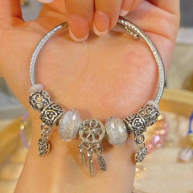 Korean Versatile Pearl Bracelet for Women ins Niche Style High-End Titanium Steel Bracelet Couple Bracelets Wholesale