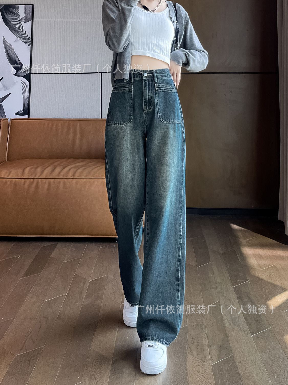 Xintang Jeans2025New Style Flared Versatile Petite High Waist Slim Fit Straight Leg Jeans Wholesale