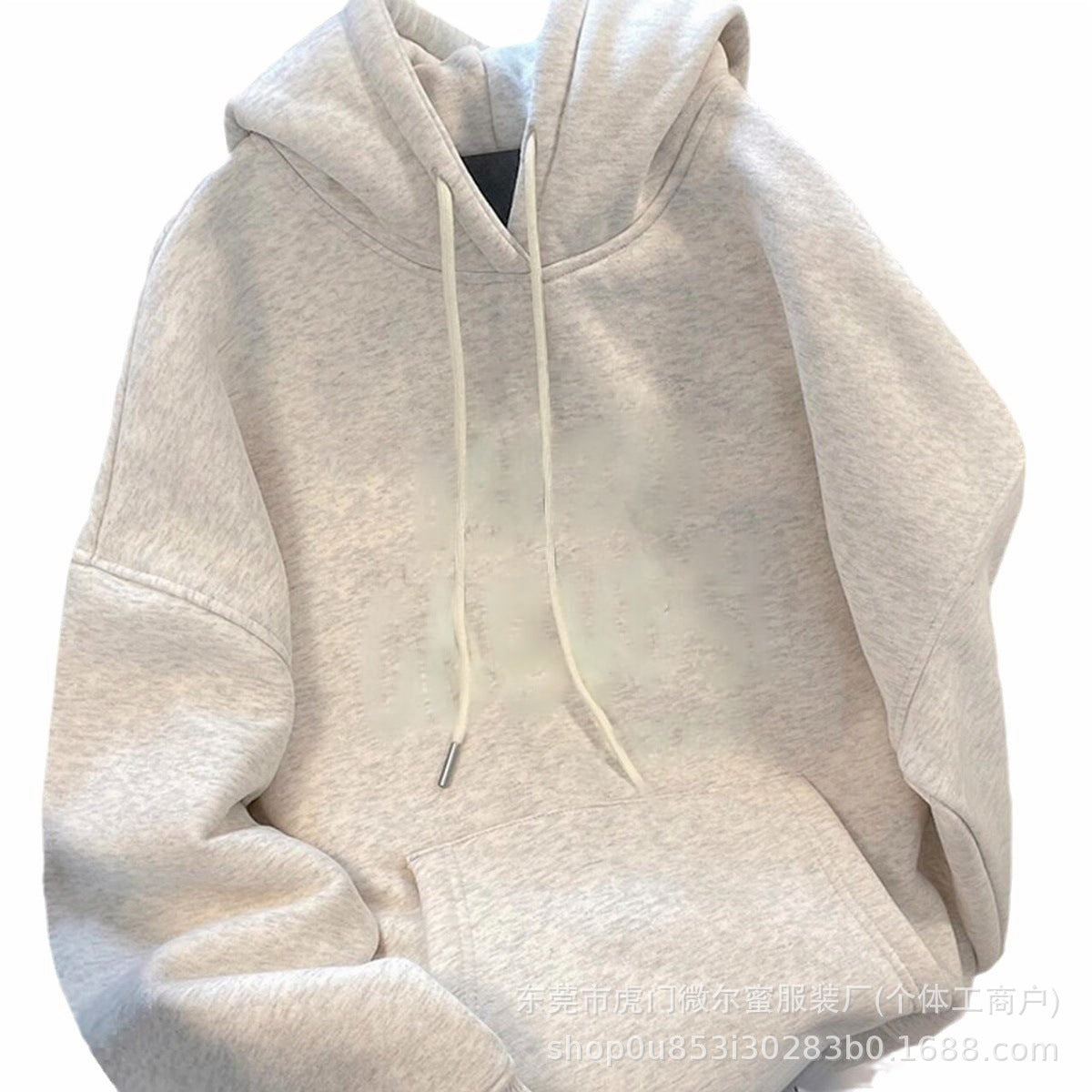 American Style Fleece-Lined Thickened Autumn Winter New Hooded Sweatshirt for Women Korean Version Plus Size Loose Coat Student Couple Outfit