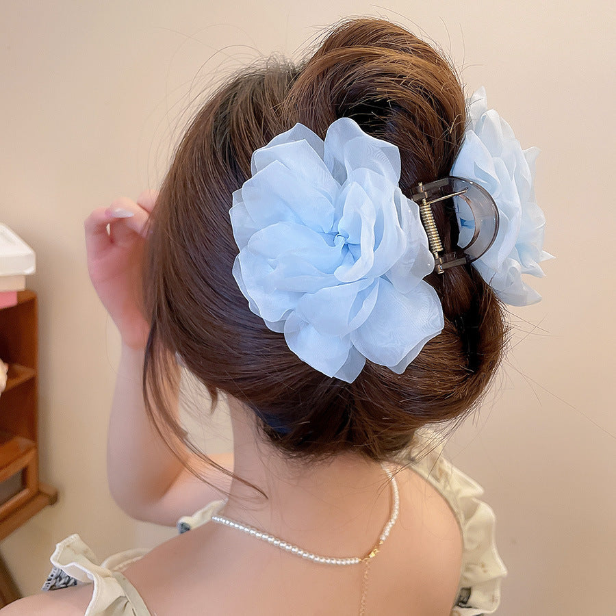 Super Fairy Vacation Style Fabric Flower Hair Clip Side Bangs Broken Hair Duckbill Clip Gentle Atmosphere Versatile Hair Accessory for Women