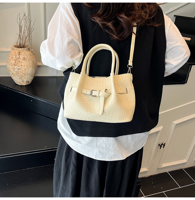 Korean style Niche Sweet Girl Handbag2025New high-end vegetable basket woven bag single shoulder crossbody bag
