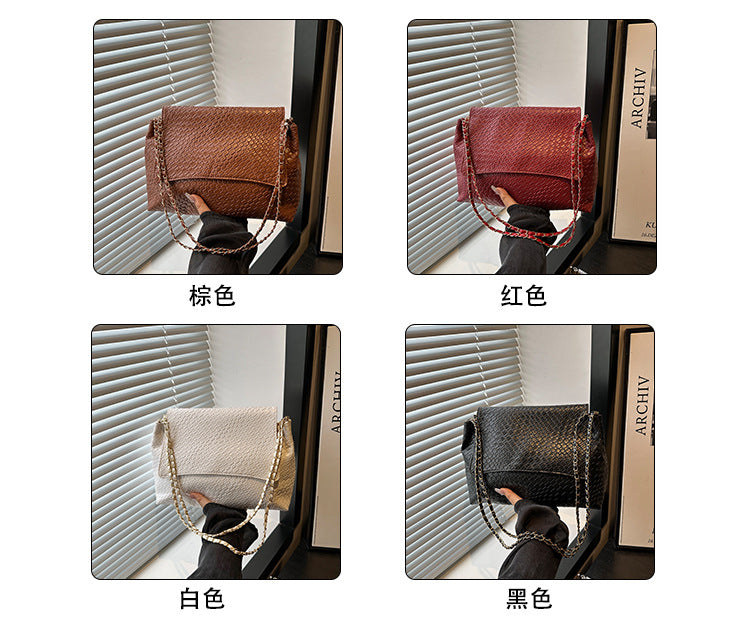 Korean Style ins Chain Bag Versatile Simple Large Capacity Shoulder Bag New Large Underarm Bag Commuter Bag