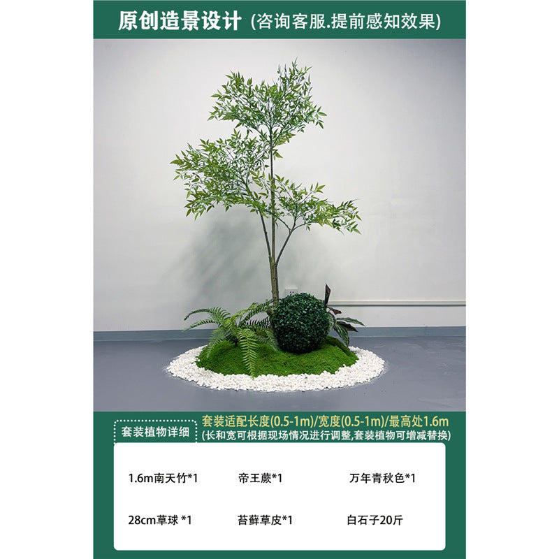 Artificial Plant Landscaping Large Anthurium Traveler's Palm Potted Plant Office Dining Room Staircase Under Cabinet Window Green Plant Decoration