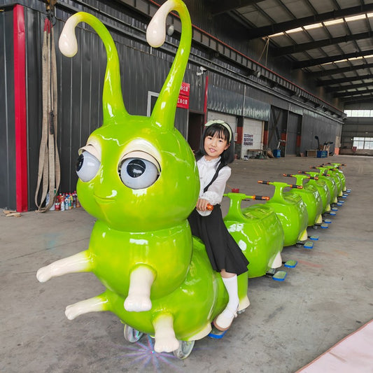 Outdoor Square Amusement Train Caterpillar Sightseeing Amusement Children's Ride Amusement Light-Up Car Mall Remote Control Car