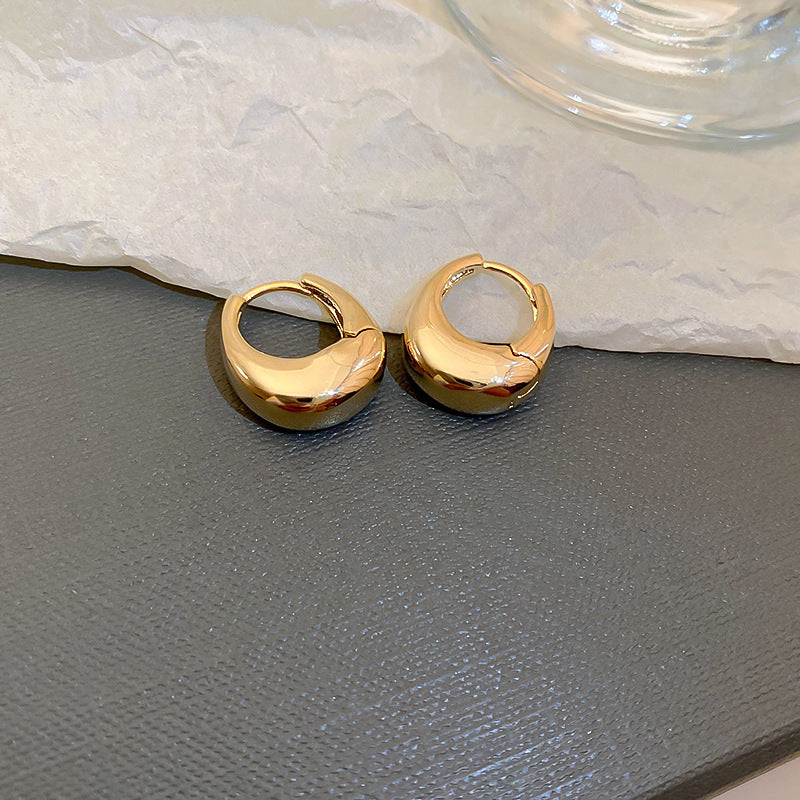 Silver Needle Metal Earrings High-end Simple Stud Earrings Fashion Versatile Light Luxury Unique Niche Earrings Yiwu Wholesale