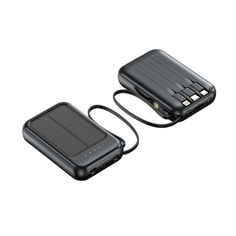 Mini Solar Power Bank20000Ma Comes LED Light Portable Durable Large Capacity Power Bank Wholesale