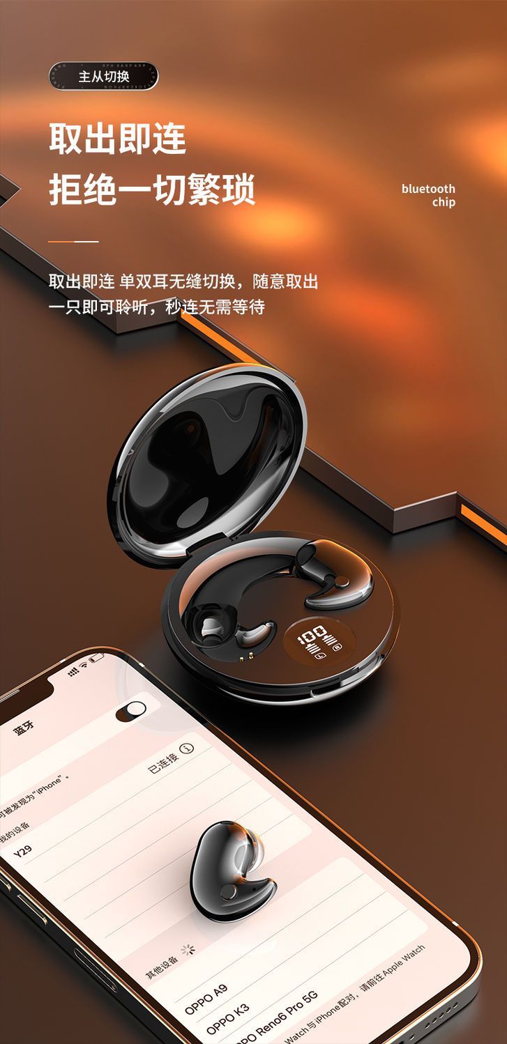 2025New Y29True Wireless Bluetooth Headset Sleep No Pressure On Ear Type Sound Isolation Noise Reduction Super Long Battery Life