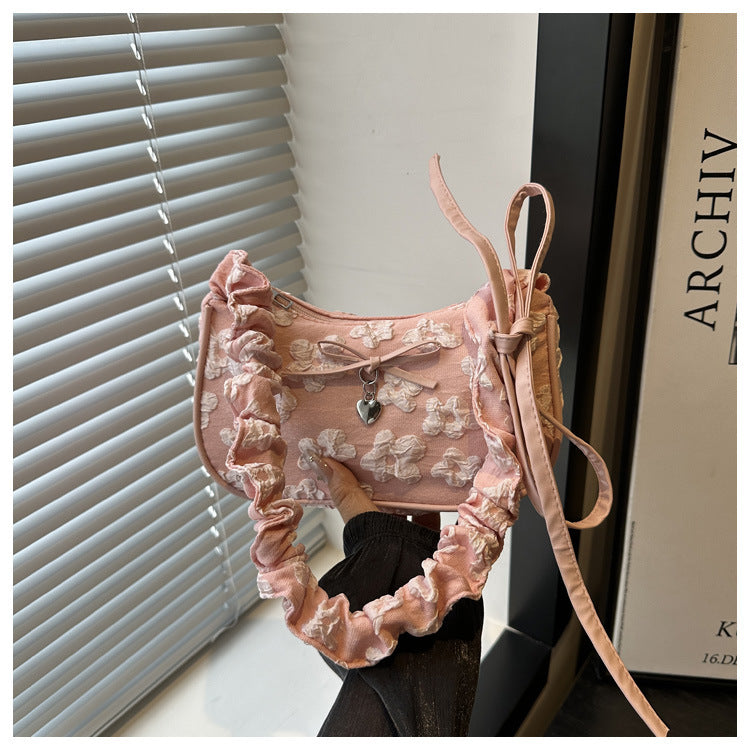 French Niche Bag for Women2025Summer New Fashion ins Sweet Cool Girl Versatile Fashion Single Shoulder Bag Underarm Bag