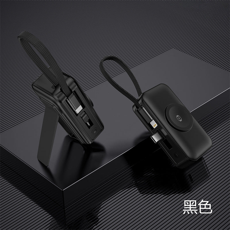 3-in-1 Magnetic Wireless Charger5000mAh Built-in Cable Portable Power Bank for Watches and Phones Wireless Charging Dropshipping