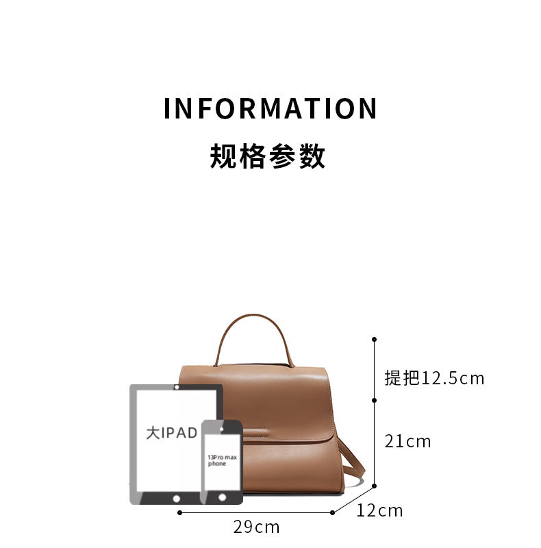 Cross-border Tote Bag for Women2024Summer new soft leather large capacity niche high-end genuine leather single shoulder crossbody bag