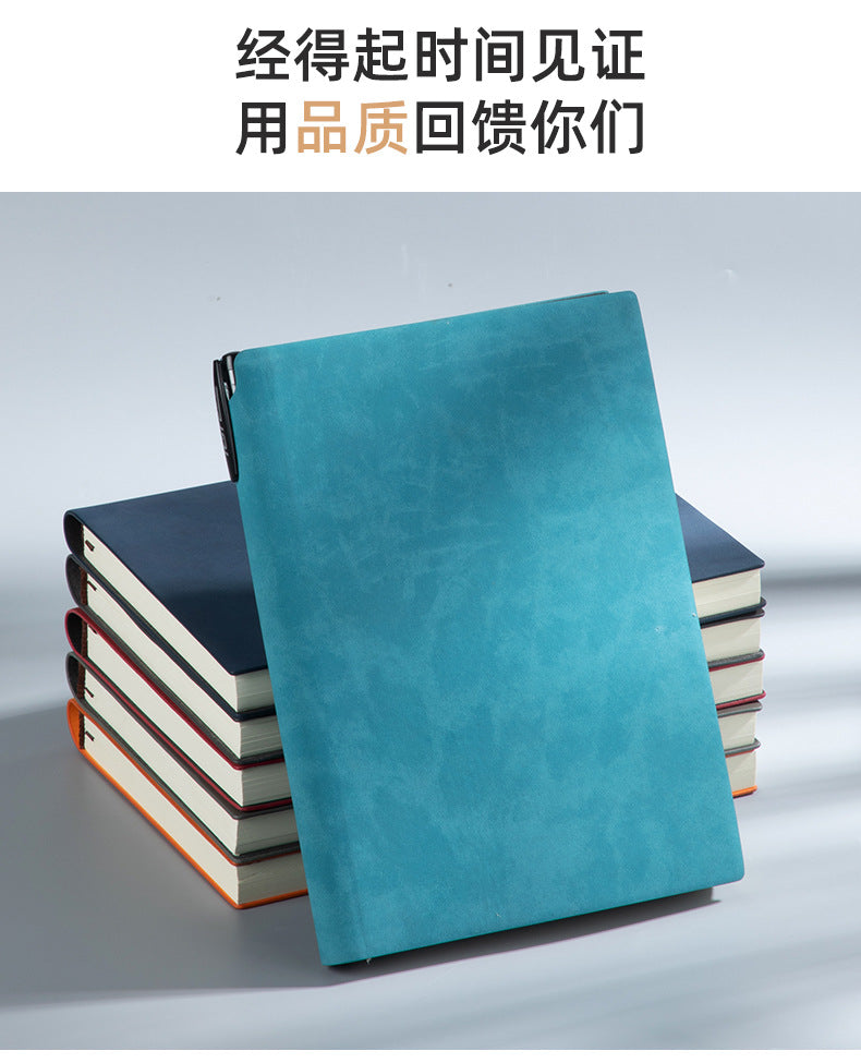 Custom Side Pen Slot Notebook logo Thickened Sheepskin Leather Notebook A5/A6Minimalist Business Journal
