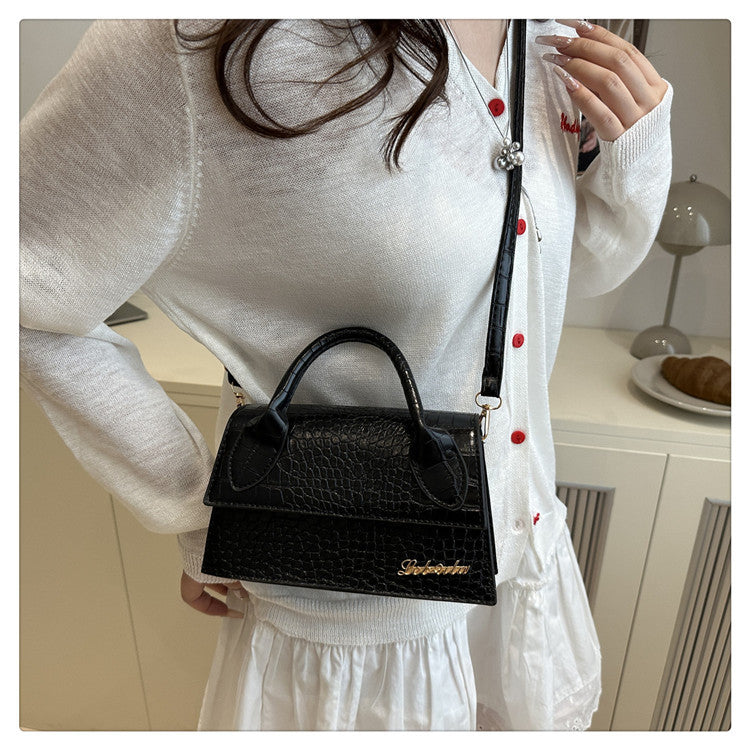 Korean style stone pattern single shoulder bag for women2025New Textured Handheld Small Square Bag Versatile Fashion Simple Crossbody Bag