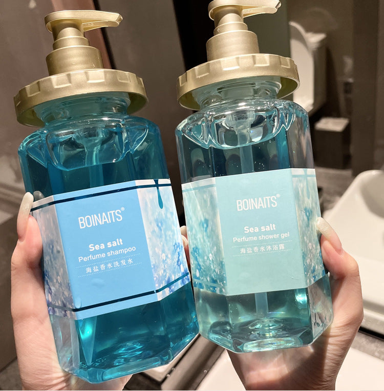 Sea Salt Perfume Wash and Care Three-piece Set Refreshing Oil Control Anti-dandruff Anti-itch Shampoo Conditioner Shower Gel Set