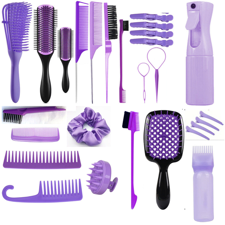 Manufacturer27Hair Washing Brush Scalp Massage Spray Bottle Dispenser Hollow Comb Styling Smooth Hair Comb Hairdressing Set
