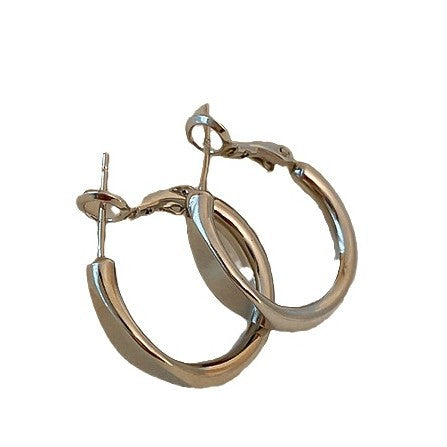 Silver Needle Irregular Round Earrings Simple Minimalist Style Fashion European and American Stud Earrings Elegant Light Luxury High-end Feel Earrings for Women